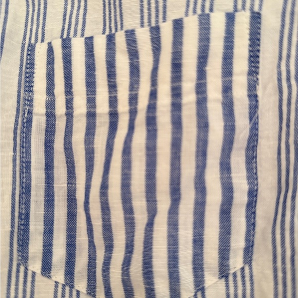 J. Crew Linen-Cotton Striped Button-Down Shirt - Size 4 - Picture 4 of 4